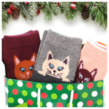 Peekaboo Cat Wool Blend Socks - UPKIWI