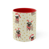 Christmas Pug Accent Coffee Mug, 11oz - UPKIWI