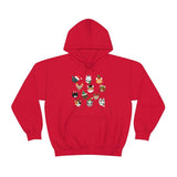 Meowvelous Christmas Cats Unisex Heavy Blend™ Hooded Sweatshirt - Red / S - UPKIWI