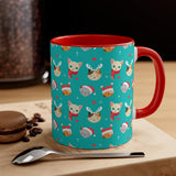 Christmas Cat Accent Coffee Mug, 11oz - Red / 11oz - UPKIWI
