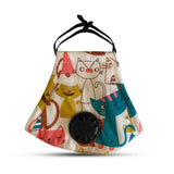 Breathable and Adjustable Cat Pattern Face Mask with replaceable PM2.5 Filter - Colorful Cat - UPKIWI