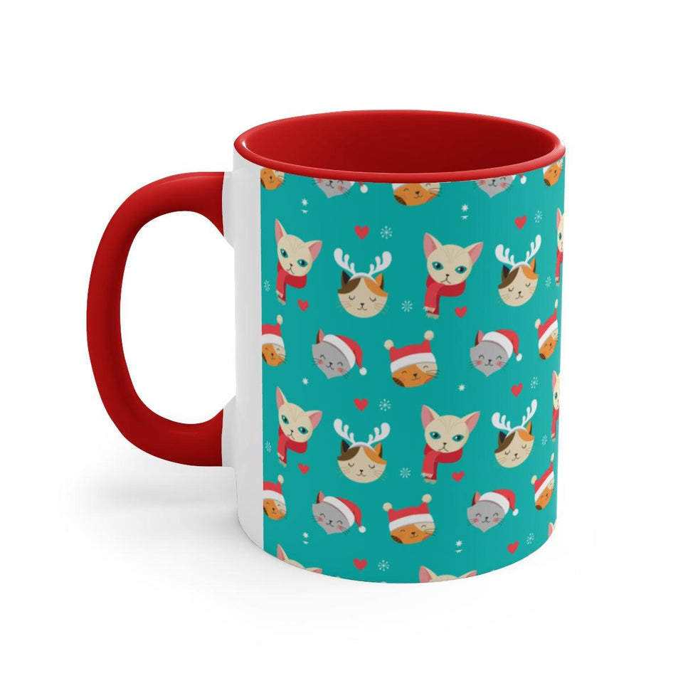 Christmas Cat Accent Coffee Mug, 11oz - UPKIWI
