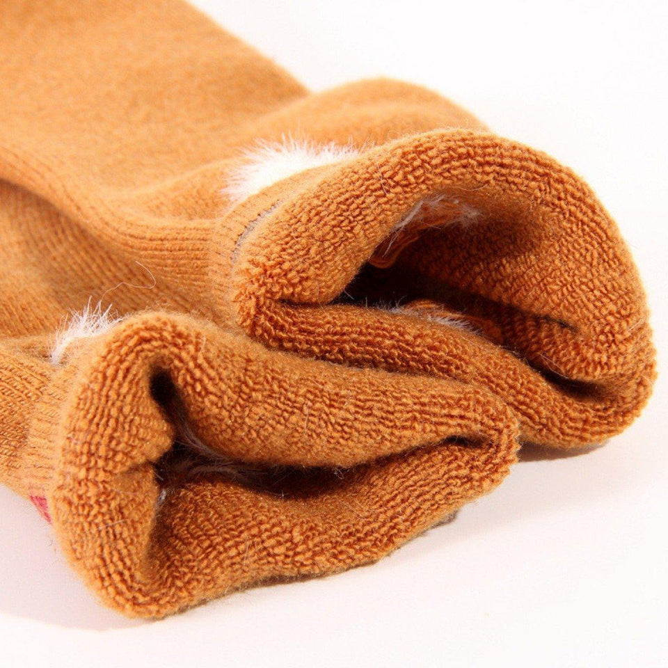 Furry Cat Extra Thick and Warm Women's Wool Socks - UPKIWI