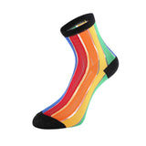 Rainbow Stripe Women's Sheer Socks - Women's Shoe Size 5-9 / Classic Rainbow-1 Pair - UPKIWI
