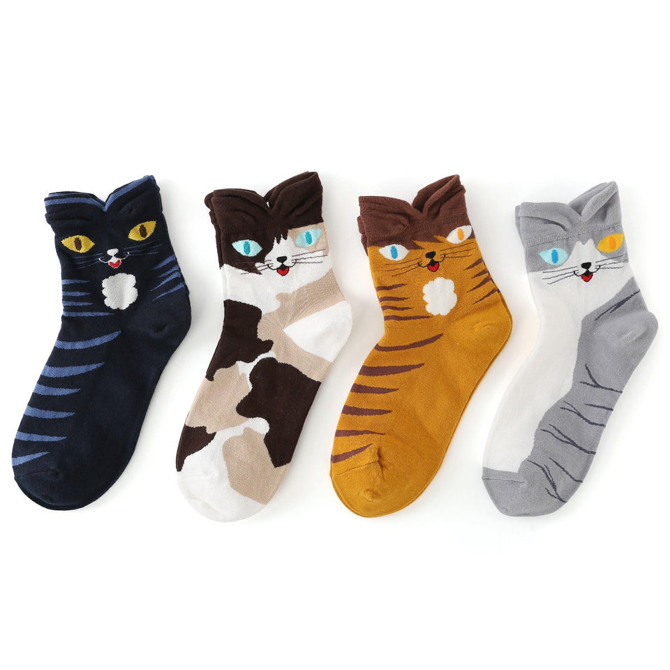 Wild Cat Women's Ankle Socks - 4 Pairs Pack / Women's Shoe Size 5-9 - UPKIWI