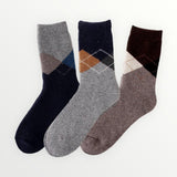 Argyle Extra Thick and Warm Men's Wool Socks - 3 Pairs Pack / Men's Shoe Size 7-13 - UPKIWI