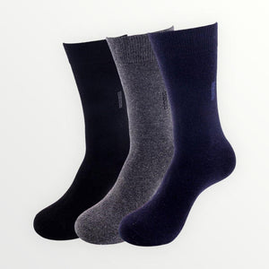 Men's Premium Lightweight Wool Blend Dress Socks - 3 Pairs Pack / Men's Shoe Size 7-13 - UPKIWI