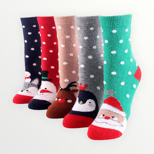 5 Pairs Children Socks Christmas Gift Kid Warm Cotton Socks for