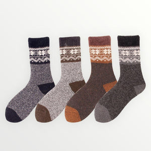 Men's Nordic Ultra Thick and Warm Wool Socks - 4 Pairs Pack / Men's Shoe Size 7-13 - UPKIWI