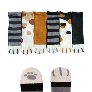 Cat Claw Thick Cotton Socks - 6 pairs / Women's Shoe Size 5-10 - UPKIWI