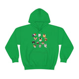 Meowvelous Christmas Cats Unisex Heavy Blend™ Hooded Sweatshirt - Irish Green / S - UPKIWI