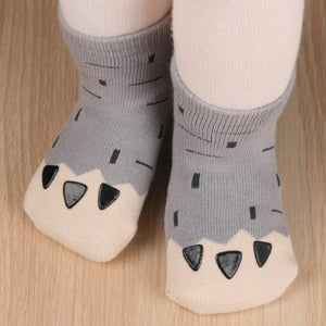 Chubby Paw Toddler Socks - S 0-2T / Gray - UPKIWI