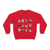 Meowvelous Christmas Cats Unisex Heavy Blend™ Crewneck Sweatshirt - S / Red - UPKIWI