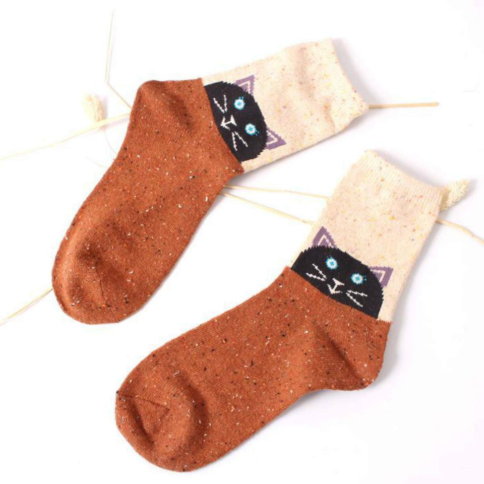 Forest Cat Lightweight Wool Blend Socks – UPKIWI