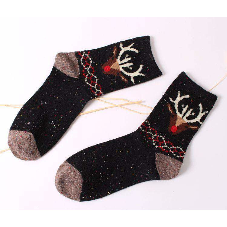 Forest Deer Lightweight Wool Blend Socks - UPKIWI