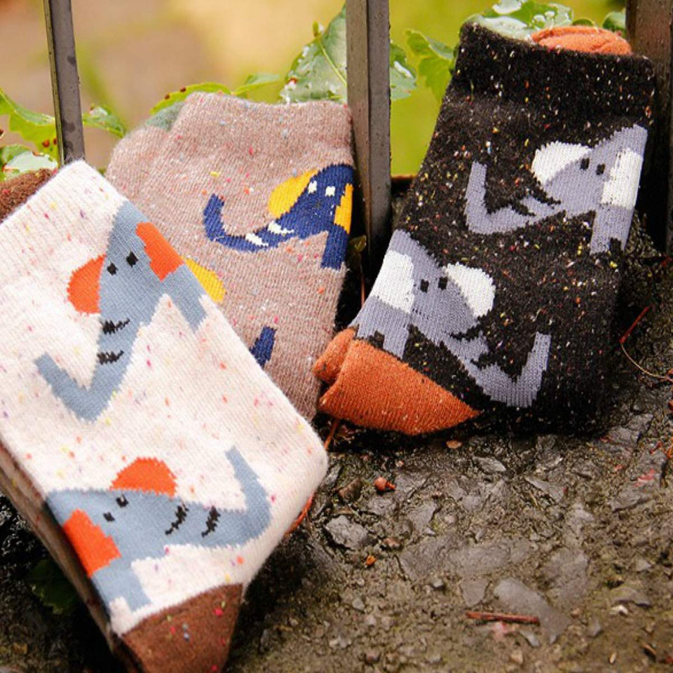 Forest Elephant Lightweight Wool Blend Socks - UPKIWI
