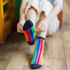 Rainbow Stripe Women's Sheer Socks - UPKIWI