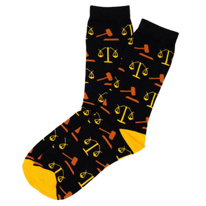 Lawyer Scales of Justice Pattern Crew Socks - L-Men's Shoe Size 7-12 / Lawyer Justice - UPKIWI