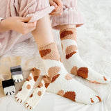 Fluffy Cat Paw Fuzzy Fleece Socks - UPKIWI