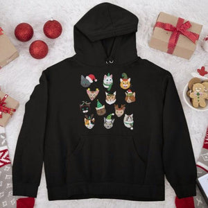 Meowvelous Christmas Cats Unisex Heavy Blend™ Hooded Sweatshirt - UPKIWI