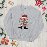 Santa's Favorite Cat Mom Unisex Sweatshirt - Sport Grey / S - UPKIWI