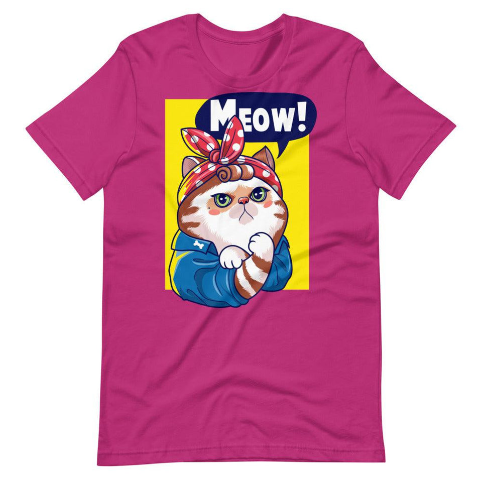 We Can Do Meow Short-Sleeve Unisex T-Shirt - Berry / S - UPKIWI