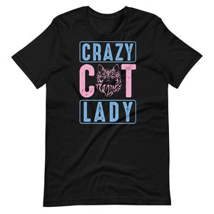 Crazy Cat Lady Short-Sleeve Unisex T-Shirt - Black / XS - UPKIWI