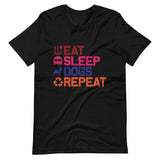 Eat Sleep Dog Repeat Short-Sleeve Unisex T-Shirt - Black / XS - UPKIWI