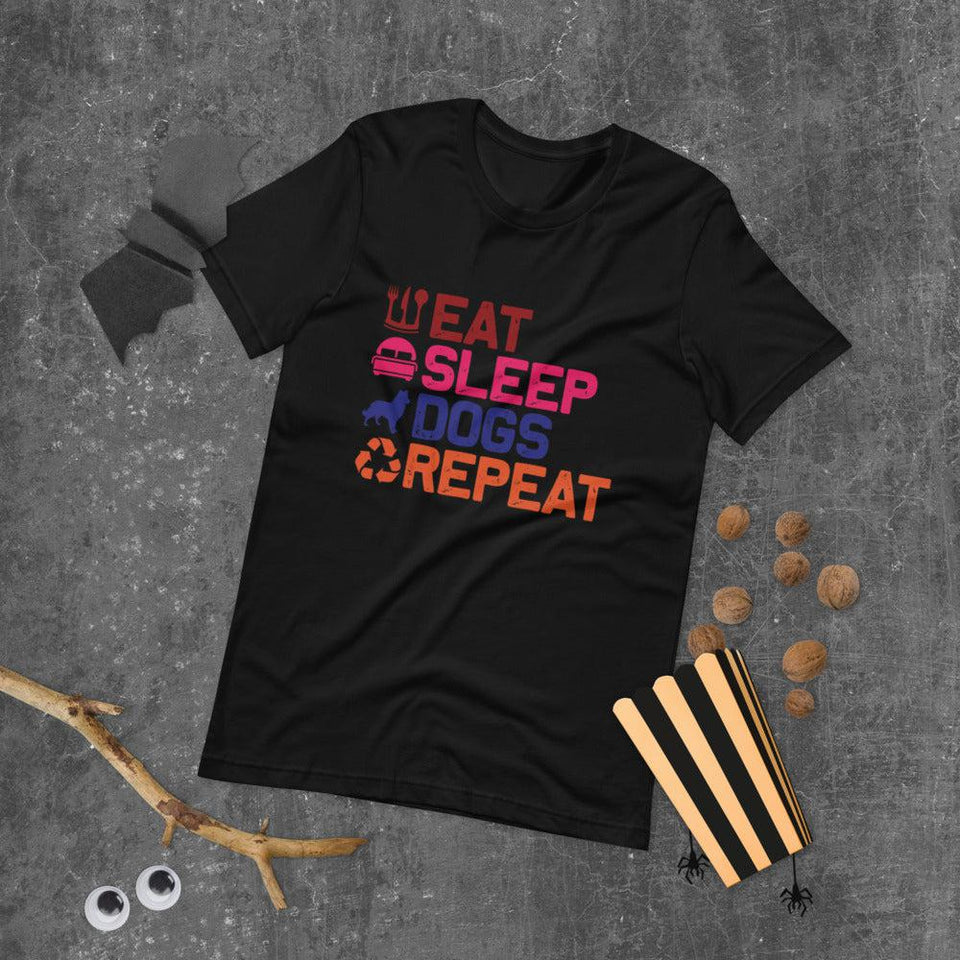 Eat Sleep Dog Repeat Short-Sleeve Unisex T-Shirt - UPKIWI