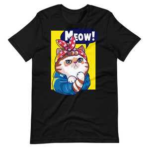 We Can Do Meow Short-Sleeve Unisex T-Shirt - Black / XS - UPKIWI