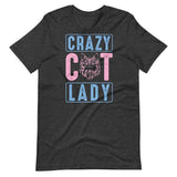 Crazy Cat Lady Short-Sleeve Unisex T-Shirt - Dark Grey Heather / XS - UPKIWI