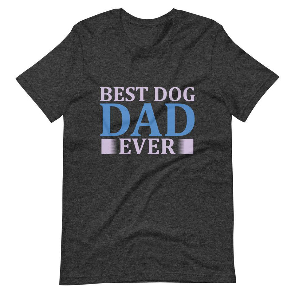 Best Dog Dad Ever Short-Sleeve Unisex T-Shirt - Dark Grey Heather / XS - UPKIWI