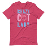 Crazy Cat Lady Short-Sleeve Unisex T-Shirt - Heather Raspberry / S - UPKIWI