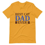 Best Cat Dad Ever Short-Sleeve Unisex T-Shirt - Mustard / S - UPKIWI