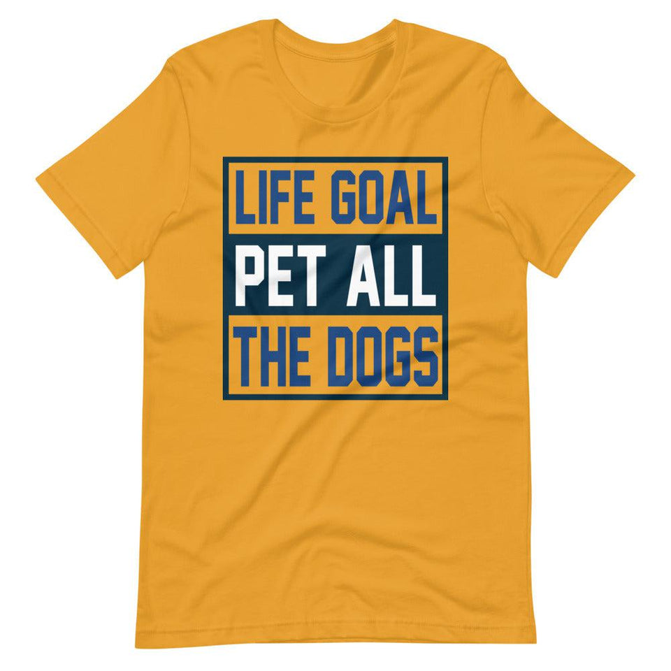 Pet Dog Life Goal Short-Sleeve Unisex T-Shirt - Mustard / S - UPKIWI