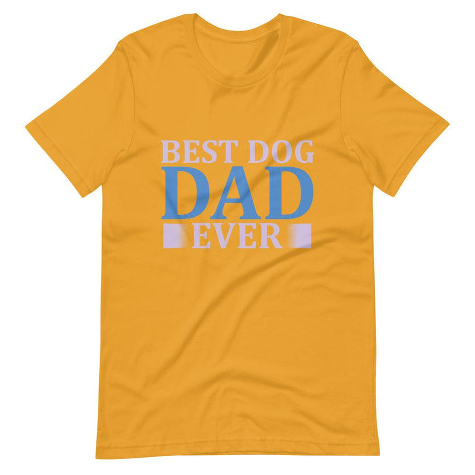 Best Dog Dad Ever Short-Sleeve Unisex T-Shirt - Mustard / S - UPKIWI