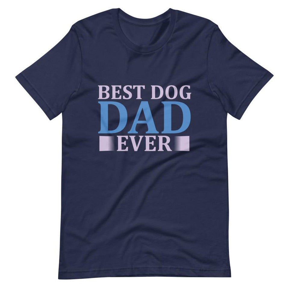 Best Dog Dad Ever Short-Sleeve Unisex T-Shirt - Navy / XS - UPKIWI