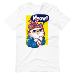 We Can Do Meow Short-Sleeve Unisex T-Shirt - White / XS - UPKIWI